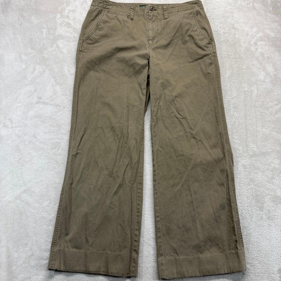 Lauren Jeans Co Ralph Lauren Pants - LRL Lauren Jeans Co Ralph Lauren Pants Women's 12 Biltmore Chino Khaki Wide Leg